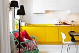 Cozinha colorida decoreba design gabinete amarelo